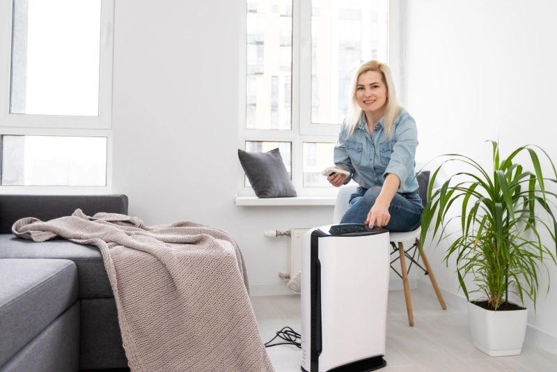 PureAir portable dehumidifier in a bright room